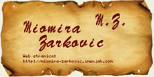 Miomira Žarković vizit kartica